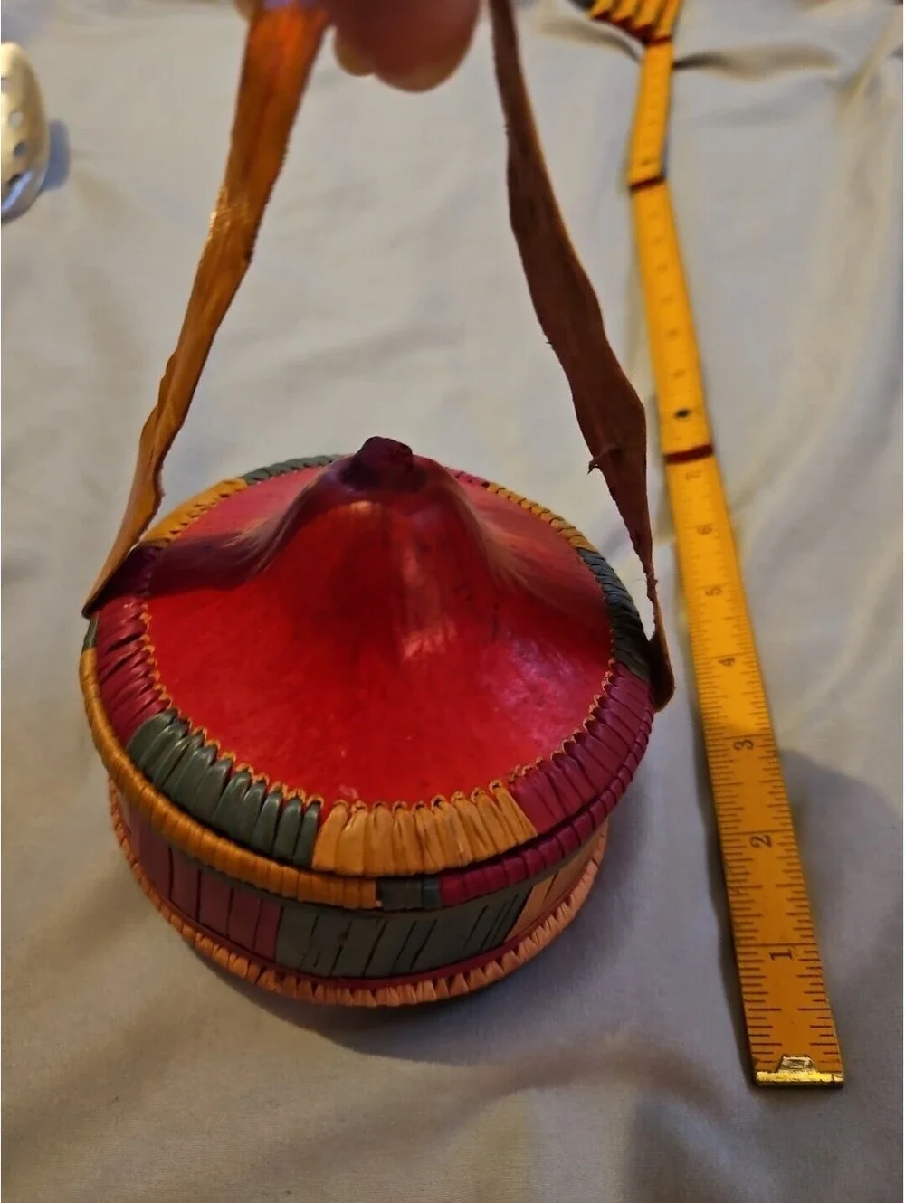 Ethiopian Harari Injera Leather Basket Agelgil Rare Vintage